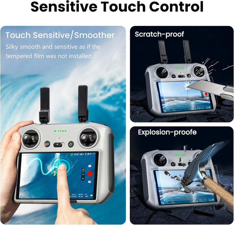 STARTRC Mini 4pro RC2/RC Screen Protector for DJI Mini 5 Pro, 3 Pack with Auto Alignment Kit, HD Tempered Glass Screen Protector for DJI Mini 3 pro Mini3 Air 3s Controller Drone Accessories - Image 5